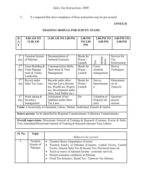 Sales Tax Instructions