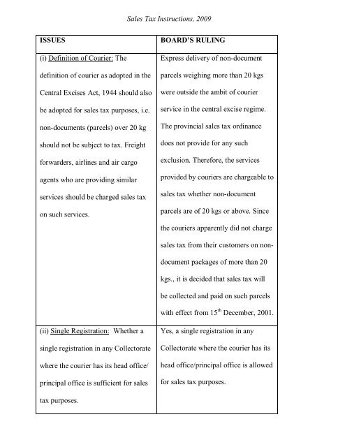 Sales Tax Instructions