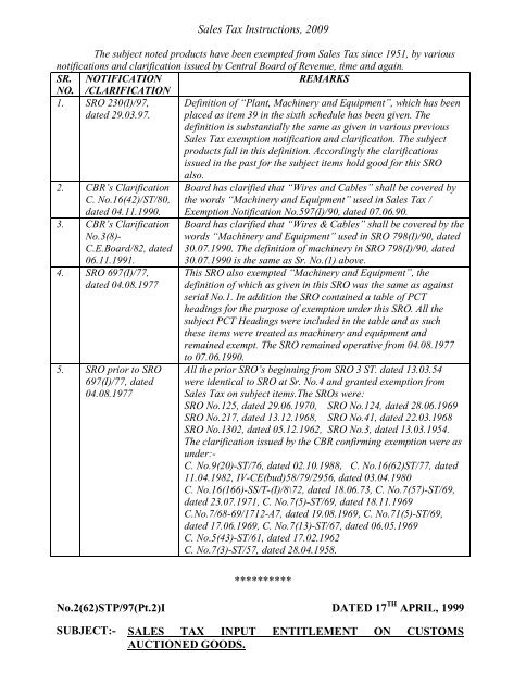 Sales Tax Instructions