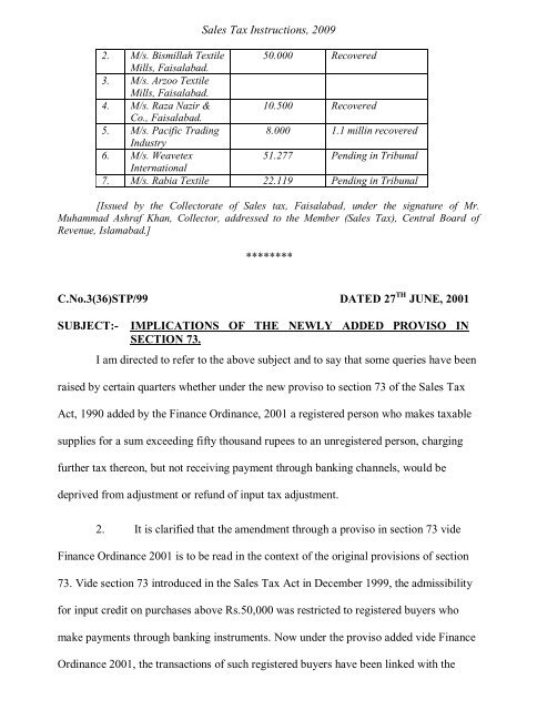 Sales Tax Instructions