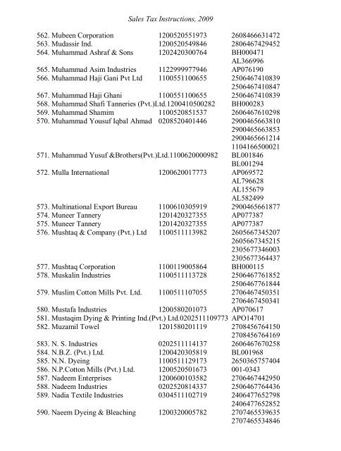 Sales Tax Instructions