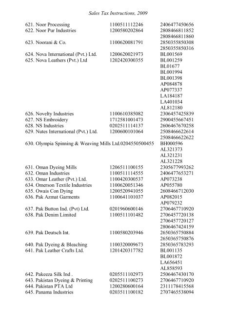 Sales Tax Instructions