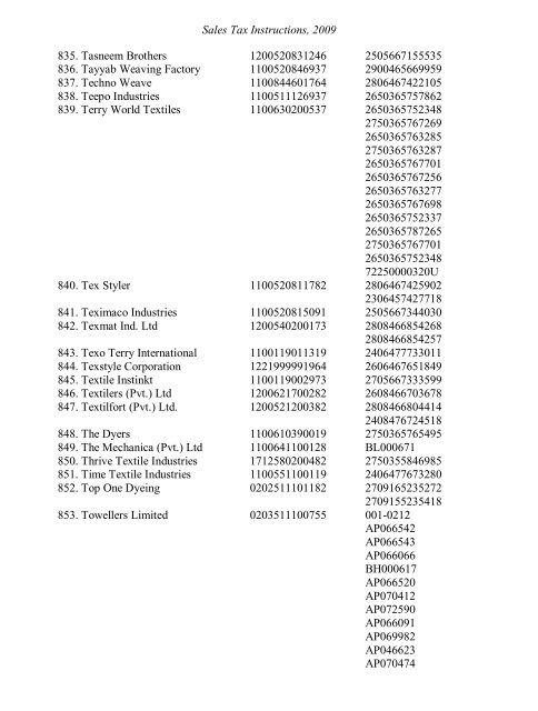 Sales Tax Instructions