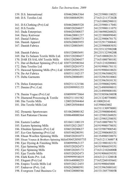 Sales Tax Instructions