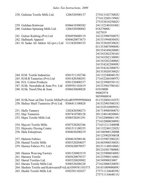 Sales Tax Instructions