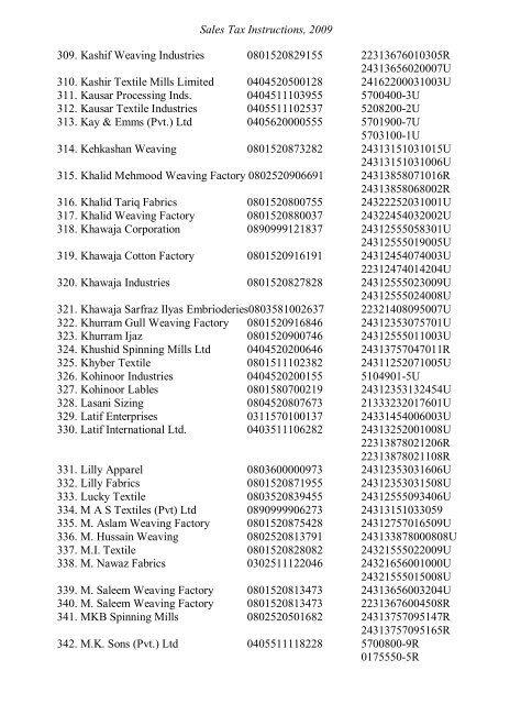 Sales Tax Instructions