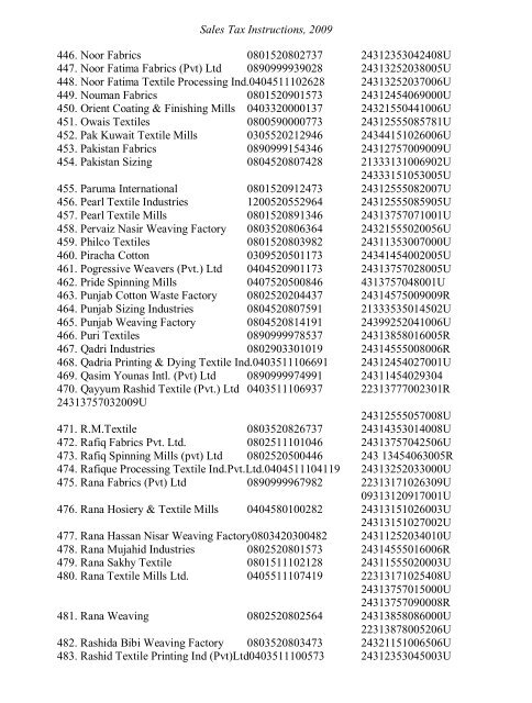 Sales Tax Instructions