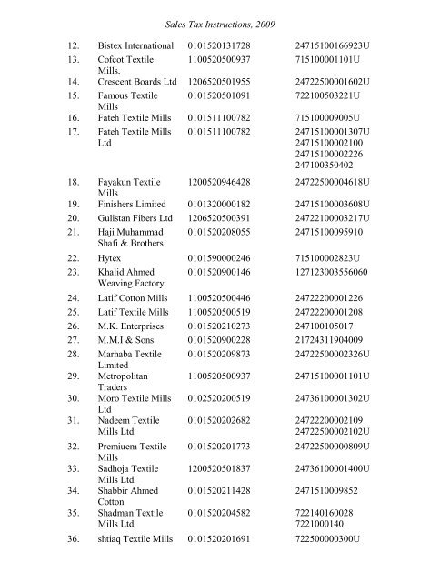 Sales Tax Instructions