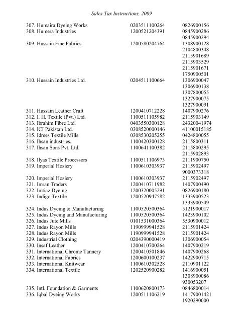 Sales Tax Instructions