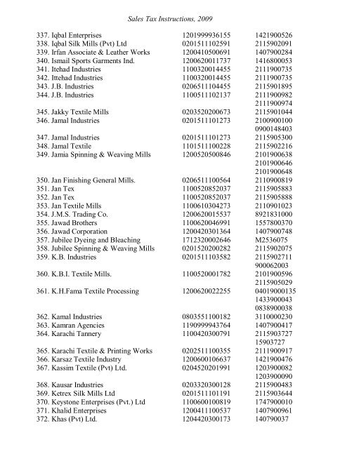 Sales Tax Instructions