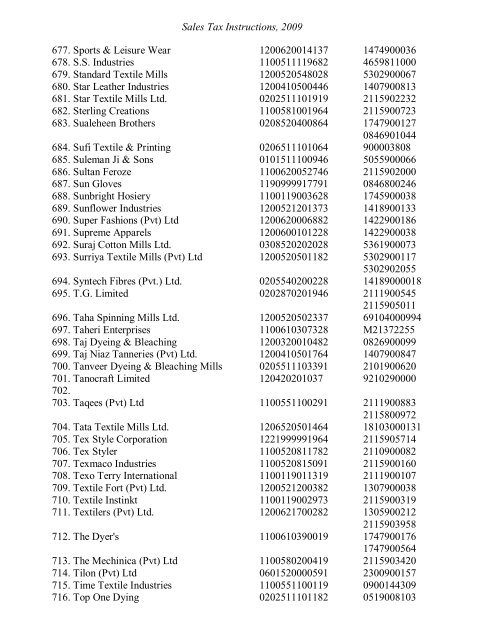 Sales Tax Instructions