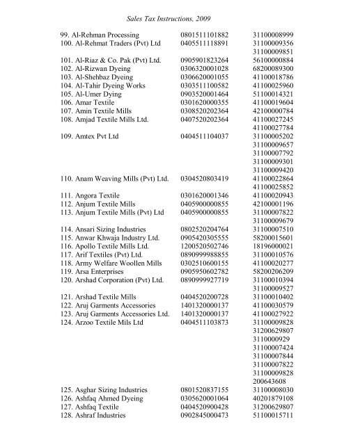 Sales Tax Instructions