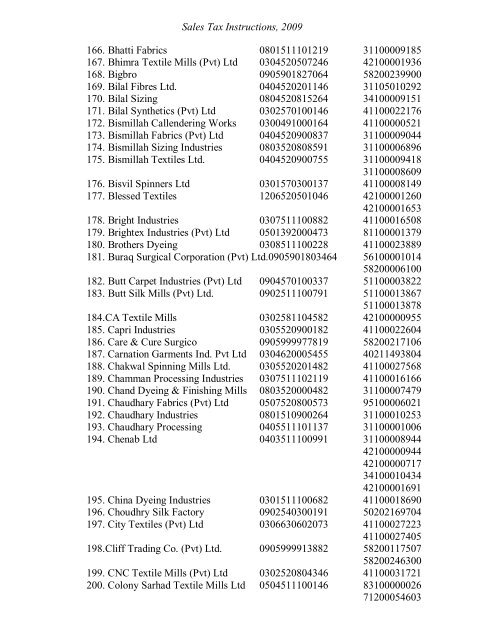 Sales Tax Instructions