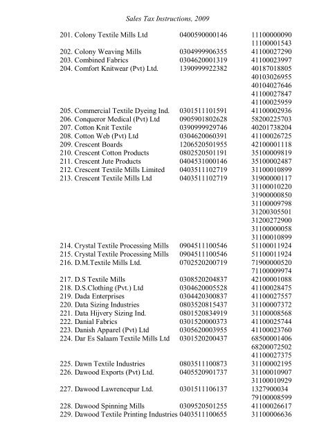 Sales Tax Instructions