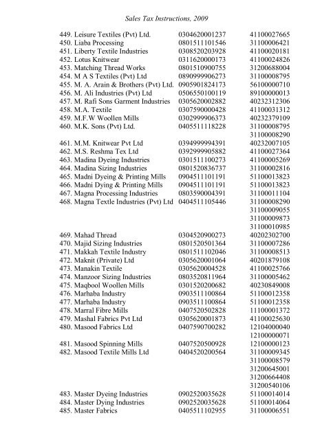 Sales Tax Instructions