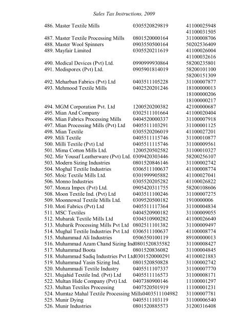 Sales Tax Instructions