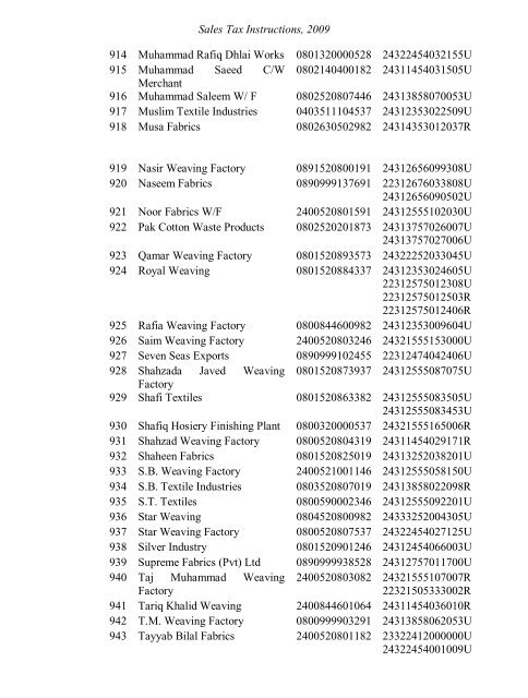 Sales Tax Instructions