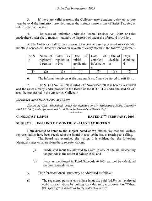 Sales Tax Instructions