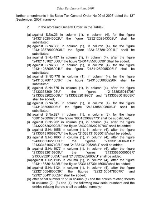 Sales Tax Instructions