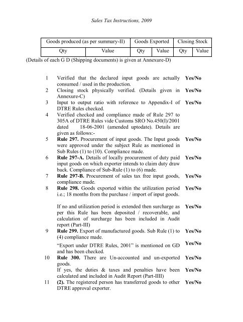 Sales Tax Instructions