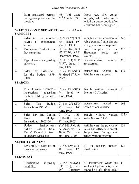 Sales Tax Instructions