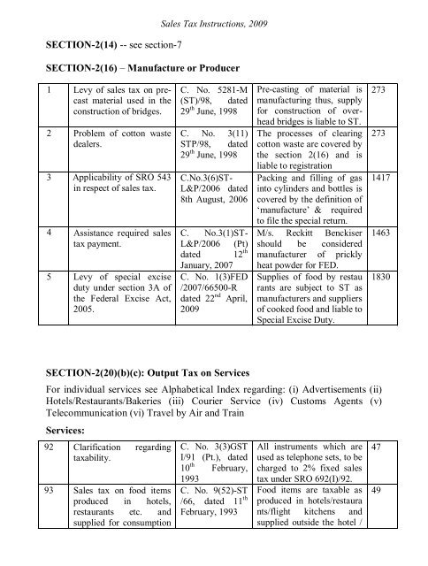 Sales Tax Instructions