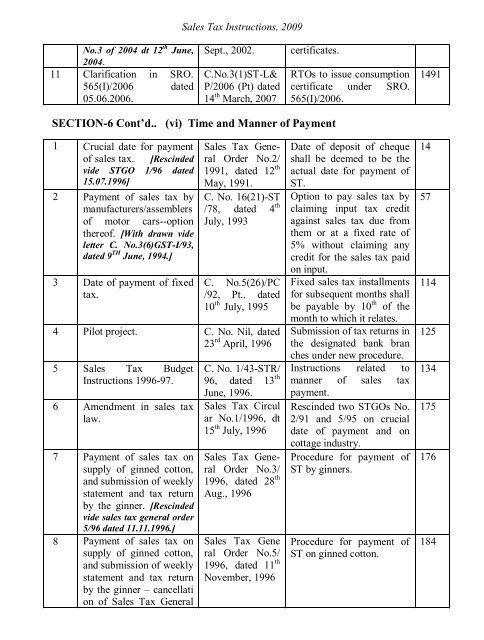 Sales Tax Instructions