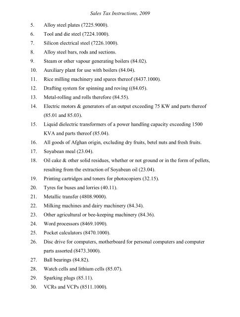 Sales Tax Instructions