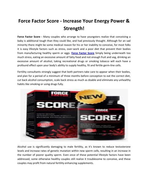 Force Factor Score - Boost Your Stamina & Confidence Level!