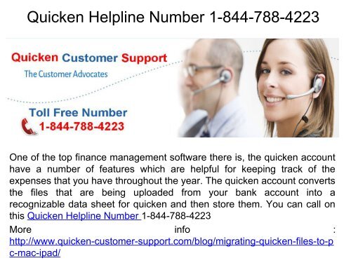 Quicken Helpline Number 1-844-788-4223