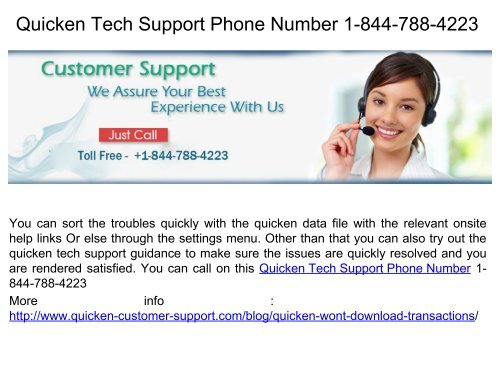 Quicken Helpline Number 1-844-788-4223