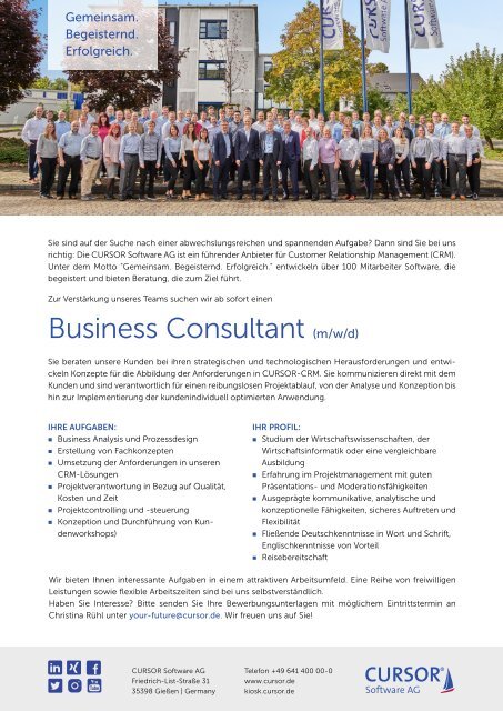 Business Consultant (m/w/d) Stellenanzeige