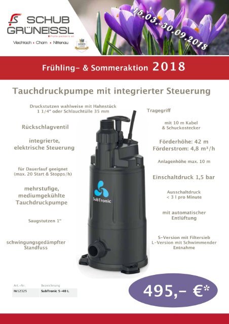 Schub  Grüneisel Frühling  Sommeraktion 2018