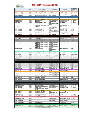 IBiSa calendar March 6,2018