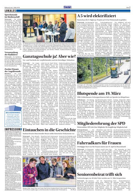 Wochen-Kurier 10/2018 - Lokalzeitung für Weiterstadt und Büttelborn