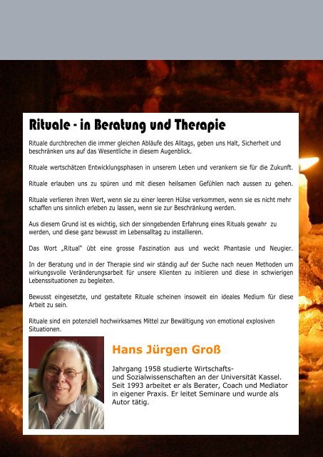 Rituale - in Beratung und Therapie