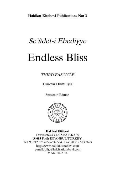 Seadet-i Ebediyye - Endless Bliss Third Fascicle