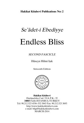 Seadet-i Ebediyye - Endless Bliss Second Fascicle