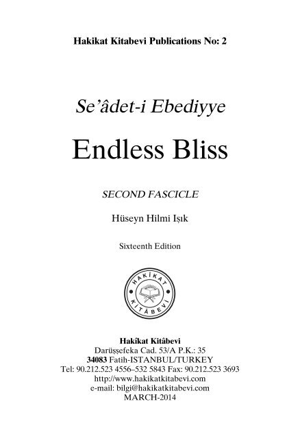 Seadet-i Ebediyye - Endless Bliss Second Fascicle