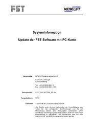 Systeminformation Update der FST-Software mit PC-Karte - New Lift