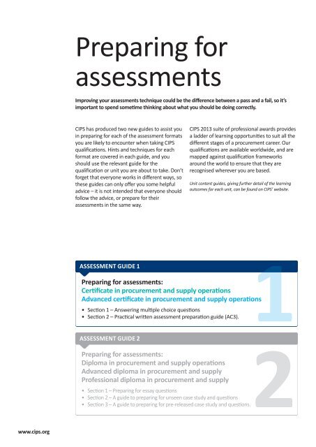 Preparing for CIPS Certificate level assessments