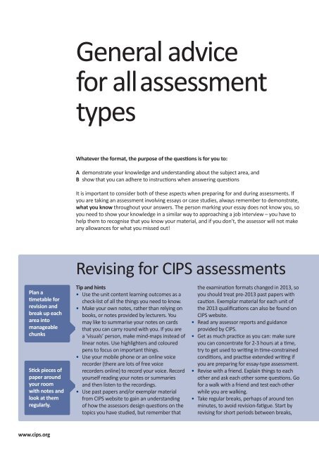 Preparing for CIPS Certificate level assessments