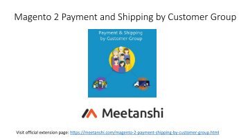 Magento 2 Payment & Shipping by Customer Group