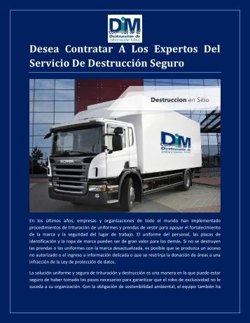 Desea Contratar A Los Expertos Del Servicio De Destrucción Seguro