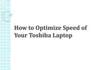 How to Optimize Speed of Your Toshiba Laptop