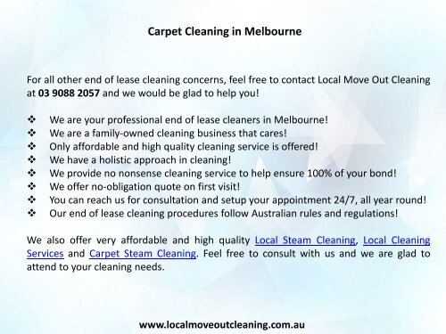 Carpet Cleaning in Melbourne