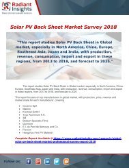 Solar PV Back Sheet Market Survey 2018