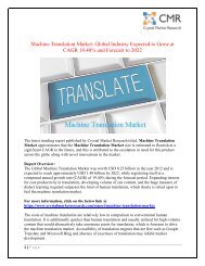 Machine Translation Market Projected to Amplify During 2012 - 2022