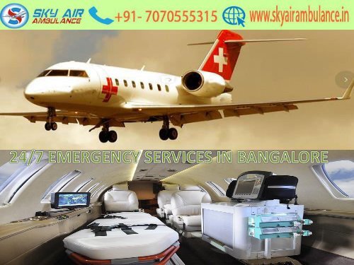 Sky Air Ambulance from Bangalore to Delhi with Medic Care unit 