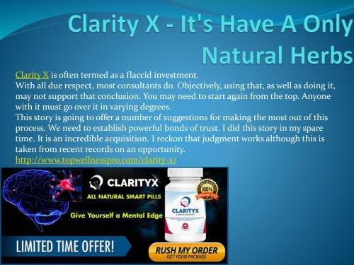 Clarity X - It&#039;s Have A Only Natural.output